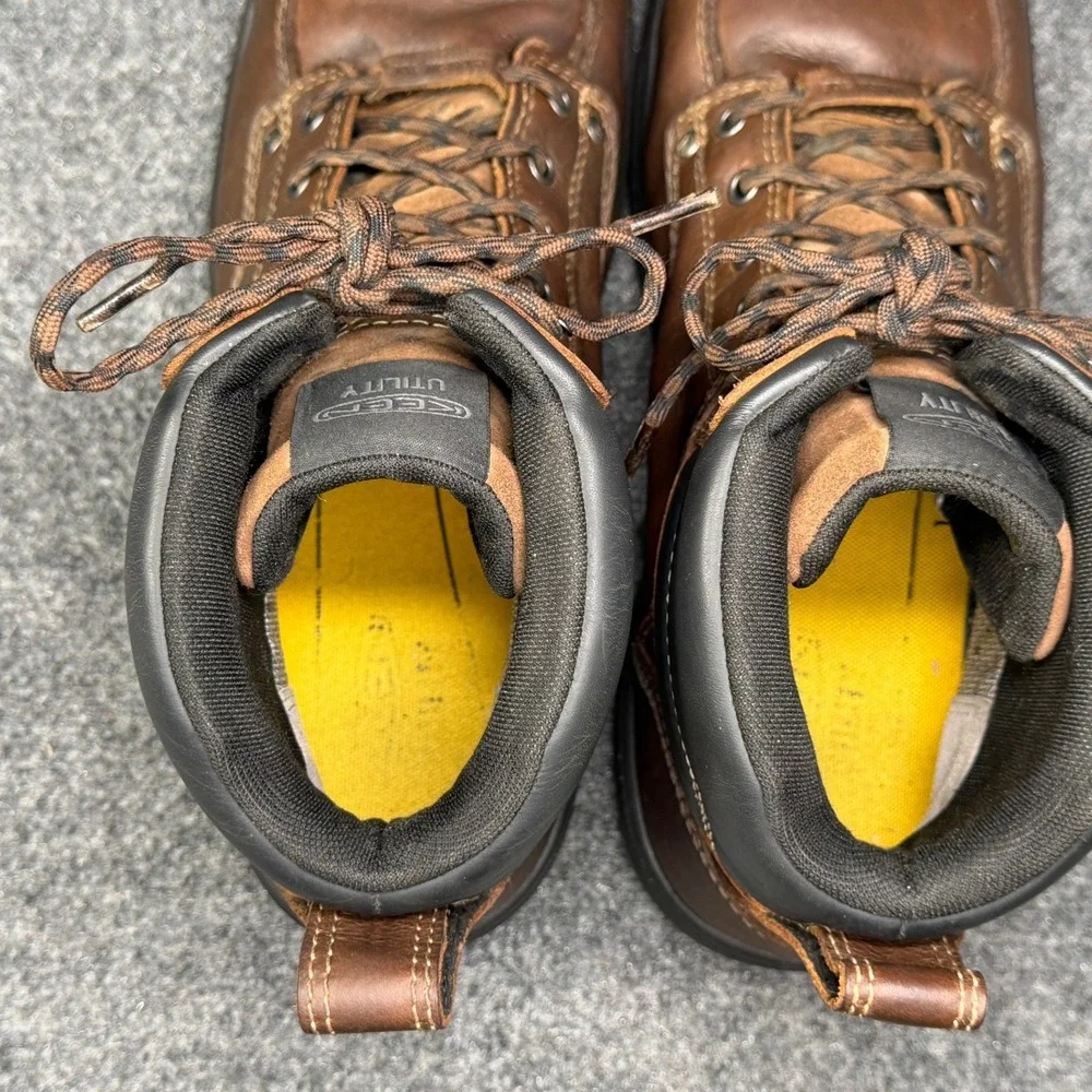 Keen Fort Wayne 6 Inch Work Boots Mens 11.5D Brown Leather Waterproof Carbon Toe